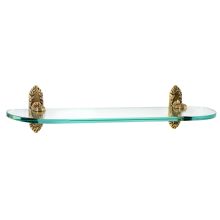 Ribbon & Reed 18 Inch Wide Glass Shelf with Brass Mounting Brackets