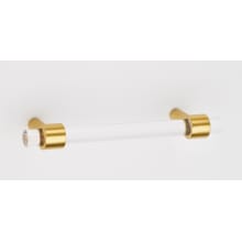 Contemporary 4" Center to Center Acrylic Bar Cabinet Pull / Drawer Pull with Solid Brass Feet
