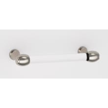 Royale 3" Center to Center Acrylic Clear Bar Cabinet Handle / Drawer Pull with Solid Brass Mounts