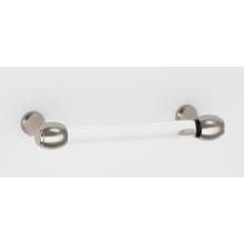 Royale 3-1/2" Center to Center Acrylic Bar Cabinet Handle / Drawer Pull with Solid Brass Mounts