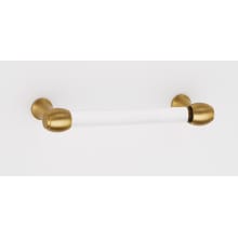 Royale 4" Center to Center Acrylic Bar Cabinet Handle / Drawer Pull with Solid Brass Mounts - Legs