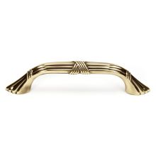 Ribbon & Reed 3-1/2" Center to Center Classic Angled Ridged Solid Brass Cabinet Pull / Drawer Handle