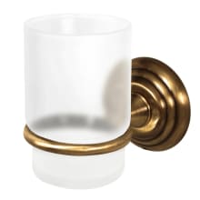 Embassy 3' W Floating Frosted Glass Bathroom Cup Tumbler with Brass Mounting Bracket