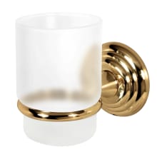 Embassy Series Wall Mounted Frosted Glass Tumbler with Brass Mounting Bracket