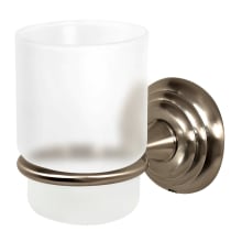 Embassy Series Wall Mounted Frosted Glass Tumbler with Brass Mounting Bracket
