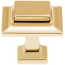 Millennium 1-1/4" Modern Fluted Square Solid Brass Cabinet Knob / Drawer Knob