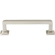 Millennium 3-1/2" Center to Center Solid Brass Soft Square Cabinet Handle / Drawer Pull