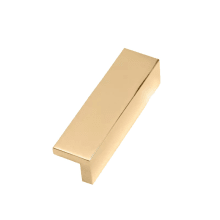Tab 4" Long Surface Mount Hole Cover Solid Brass Cabinet Handle / Drawer Pull