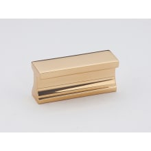 Linear 1-1/2" Center to Center Flush Mount Rectangular Solid Brass Cabinet Handle / Drawer Pull