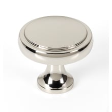 Royale 1-1/4 Inch Solid Brass Stepped Round Mushroom Cabinet Knob / Drawer Knob