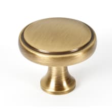 Royale 1-1/2" Contemporary Flat Round Solid Brass Cabinet Knob / Drawer Knob