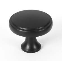 Royale 1-1/2" Contemporary Flat Round Solid Brass Cabinet Knob / Drawer Knob