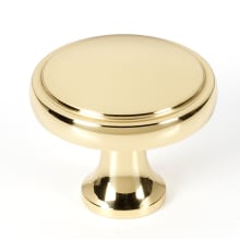 Royale 1-1/2" Contemporary Flat Round Solid Brass Cabinet Knob / Drawer Knob