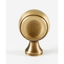 Royale 7/8" Solid Brass Elegant Side Disc Cabinet Knob / Drawer Knob with Flat Sides