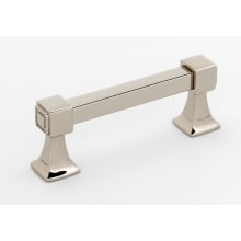 Cube 3" Center to Center Modern Bridge Style Solid Brass Square Cabinet Handle / Drawer Pull