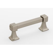 Cube 3" Center to Center Modern Bridge Style Solid Brass Square Cabinet Handle / Drawer Pull