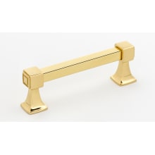 Cube 3-1/2" Center to Center Modern Square Solid Brass Cabinet Handle / Drawer Pull