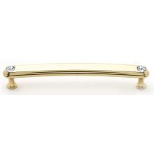 Luxury 6" Center to Center Glam Solid Brass Bar Cabinet Pull with Swarovski Crystals