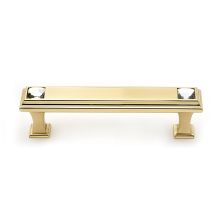 Crystal Series 3.5 Inch Center to Center Luxury Solid Brass Bar Cabinet Pull with Swarovski Crystals