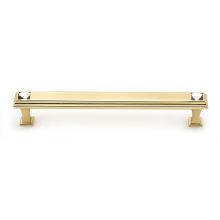Crystal 6" Center to Center Luxury Solid Brass Flat Cabinet Bar Handle with Swarovski Crystals