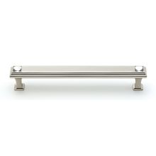 Crystal 6" Center to Center Luxury Solid Brass Flat Cabinet Bar Handle with Swarovski Crystals