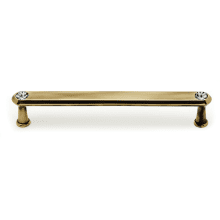 Crystal 6" Center to Center Luxury Decorative Solid Brass Cabinet Handle with Swarovski Crystals