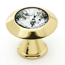 Crystal Series 1.25" Luxury Solid Brass Cabinet Knob with Swarovski Crystal Center