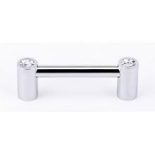 Contemporary Bling 3" Center to Center Luxury Solid Brass Cabinet Handle / Drawer Pull with Crystal Accents