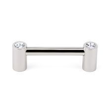 Contemporary Bling 3" Center to Center Luxury Round Cabinet Handle / Drawer Pull with Crystal Accents