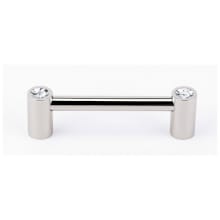 Contemporary 3.5" Center to Center Luxury Solid Brass Cabinet Handle Drawer Pull with Swarovski Crystals
