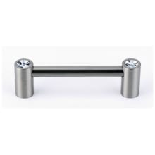 Contemporary 3.5" Center to Center Luxury Solid Brass Cabinet Handle Drawer Pull with Swarovski Crystals