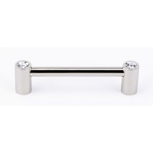 Contemporary 4" Center to Center Luxury Decorative Solid Brass Cabinet Handle / Drawer Pull with Swarovski Crystals