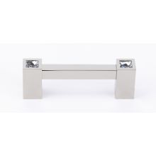 Contemporary Crystal 3" Center to Center Square Cabinet Handle / Drawer Pull with Swarovski Crystal Accents