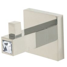 Contemporary II 2"W Modern Luxe Glam Square Solid Brass Bath Robe Towel Hook with Swarovski Crystal