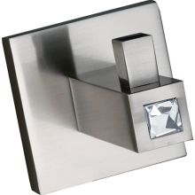 Contemporary II 2"W Modern Luxe Glam Square Solid Brass Bath Robe Towel Hook with Swarovski Crystal