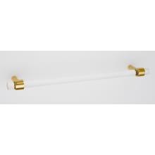 Contemporary Acrylic 12" Center to Center Large Cabinet Handle / Drawer Pull with Solid Brass Feet