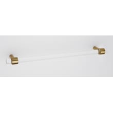 Contemporary Acrylic 12" Center to Center Large Cabinet Handle / Drawer Pull with Solid Brass Feet