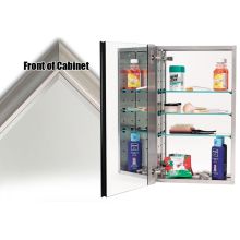 4000 Series 15" x 25" Single Door Recessed Medicine Cabinet with Stainless Steel Interior and Contemporary Framed Mirror