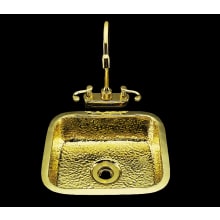 Hammertone 13" x 11" Sculptured Hammered Metal Hand Crafted Drop In / Undermount Bathroom Bar Sink Basin from Bates and Bates