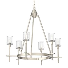 Salita 6 Light 29" Wide Crystal Ring Chandelier with Clear Crystal Shades