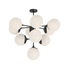 Nouveau 10 Light 35" Wide Chandelier with Opal Glass Shades