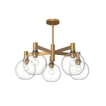 Castilla 5 Light 30" Wide Chandelier with Clear Glass Shades