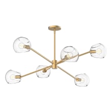 Willow 6 Light 37" Wide Chandelier with Clear Glass Shades