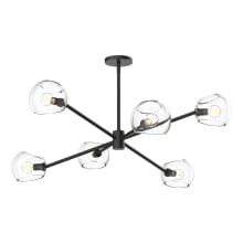 Willow 6 Light 37" Wide Chandelier with Clear Glass Shades