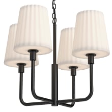 Plisse 4 Light 23" Wide Chandelier with Opal Glass Shades
