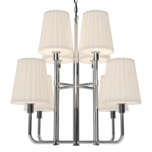 Plisse 8 Light 30" Wide Chandelier with Opal Glass Shades