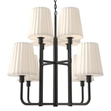 Plisse 8 Light 30" Wide Chandelier with Opal Glass Shades