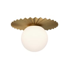 Plume 14" Wide Flush Mount Globe Ceiling Fixture with Opal Glass Shade