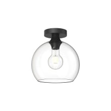 Castilla 10" Wide Semi-Flush Globe Ceiling Fixture with Clear Glass Shade