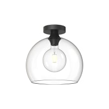 Castilla 12" Wide Semi-Flush Globe Ceiling Fixture with Clear Glass Shade